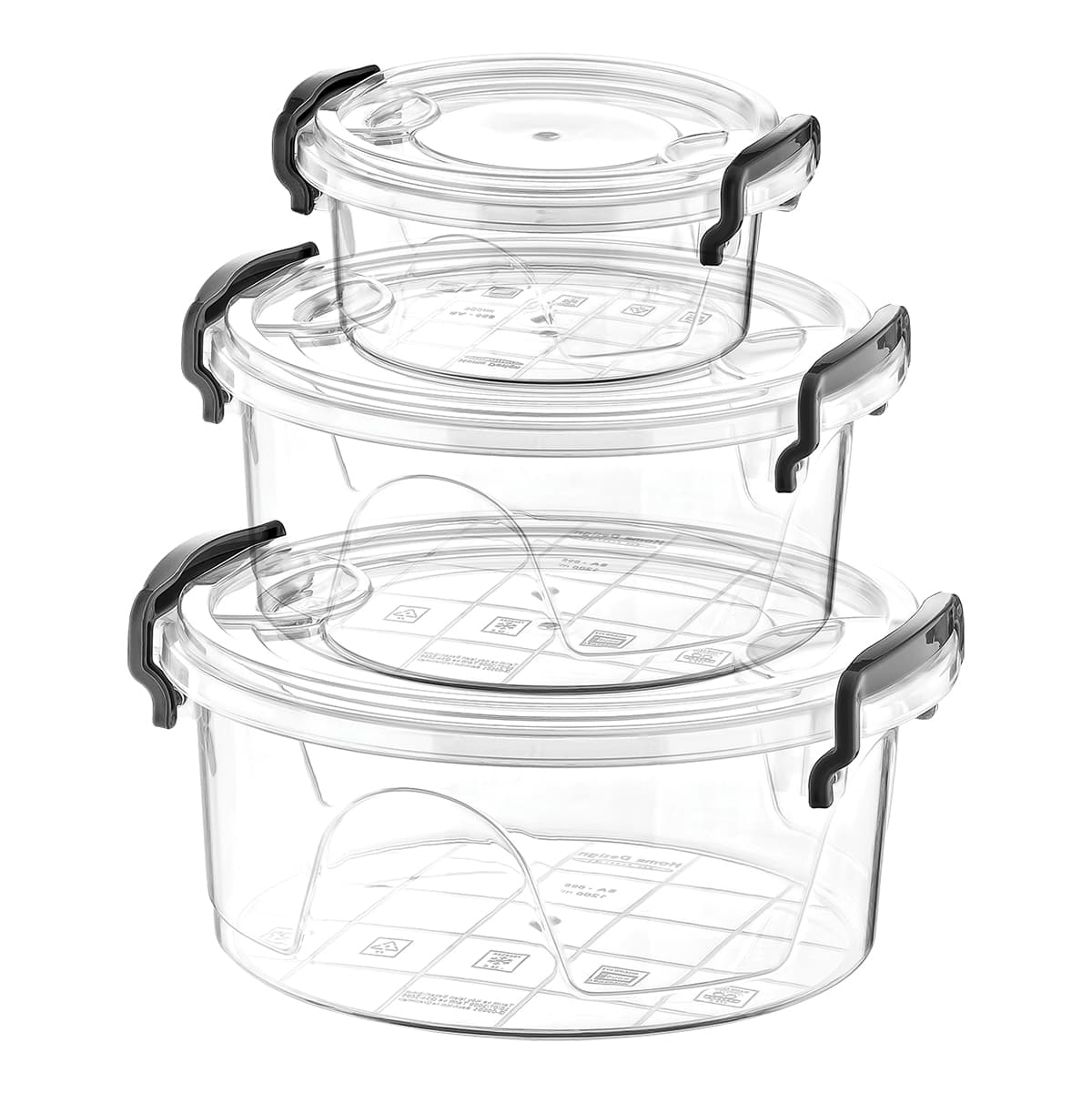 Plast Art Round Bonny Box 2.1L Set of 3