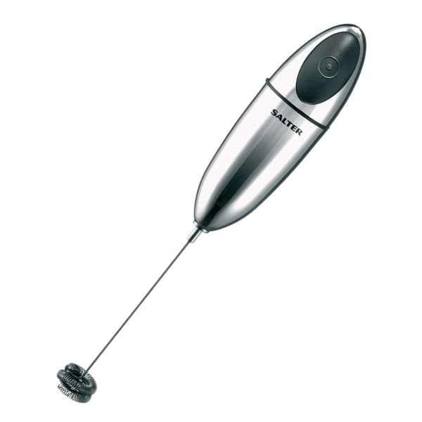 Salter Electronic Milk Frothier with Double Coil Whisk - Chrome