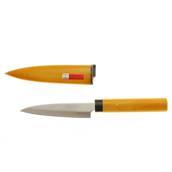 Suncraft Paring Knife with Cover & Wooden Handle 3.7 Inch