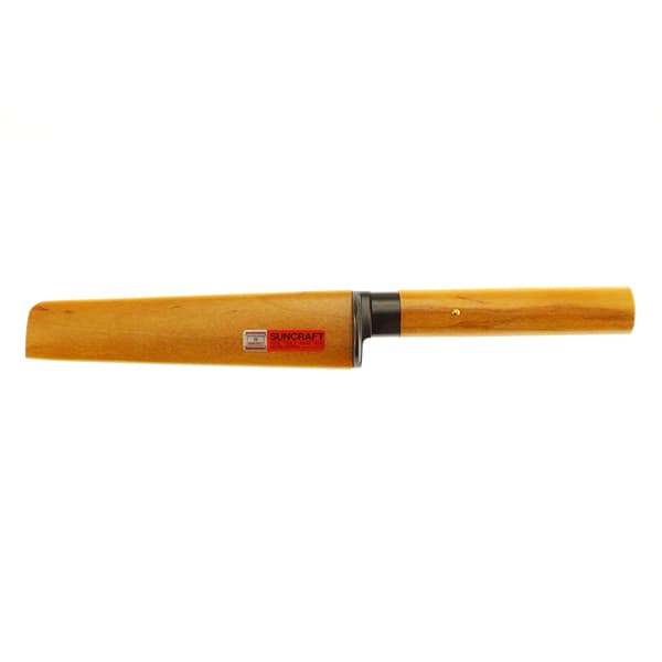 Suncraft Paring Knife Squared Blade with Cover & Wooden Handle