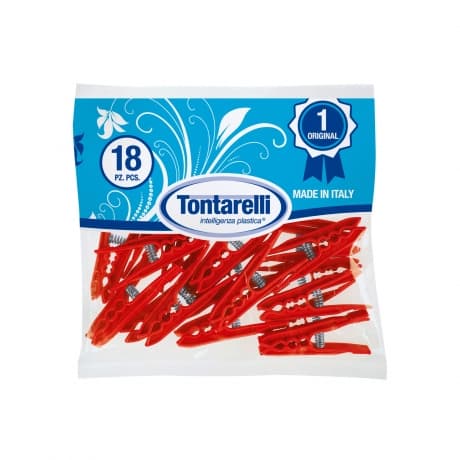 Tontarelli Clothes Pegs 18 pcs (Assorted Colors)