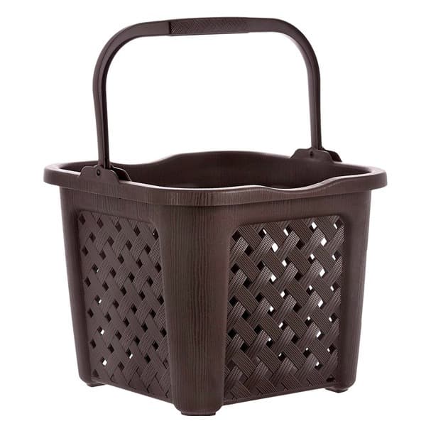 Tontarelli Square Rattan Basket with Handle (Assorted Colors)