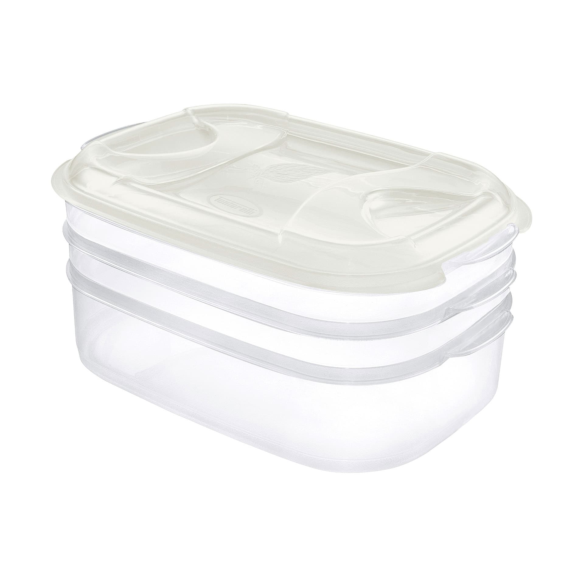 Tontarelli Food Container Nuvola Plus Rectangular Set of 3 (1+1+2L) (Assorted Colors)