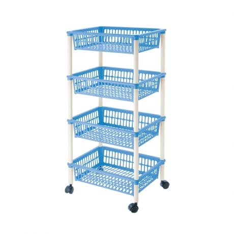 Tontarelli 4 Tier Trolly with Lid & Wheels 40x29xh85cm (Assorted Colors)