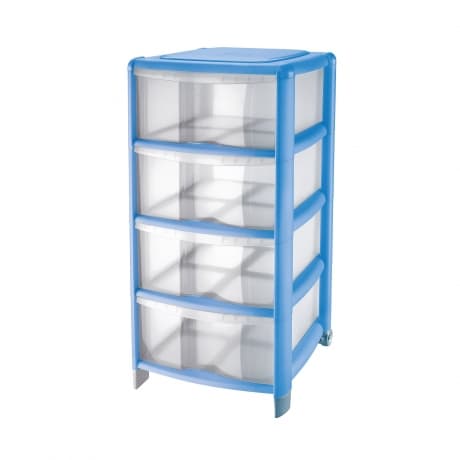 Tontarelli Bambu Storage Unit 4 Drawers, 38.5x39.5xh86cm (Assorted Colors)0
