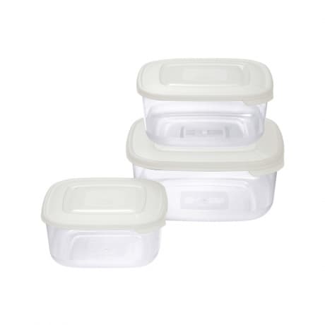 Tontarelli Family Food Square Set 1x3- 2.5,1.5,&0.95L(Assorted Colors)