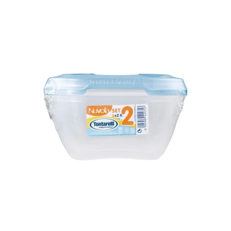 Tontarelli Food Container Nuvola Frigo Square Set 2x2L (Assorted Colors)
