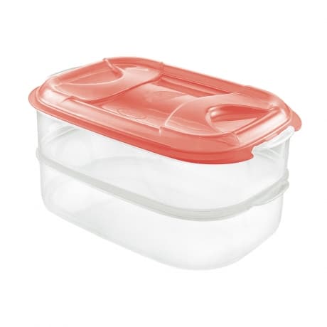 Tontarelli Food Container Nuvola Plus Rectangular Set 2x2L (Assorted Colors)