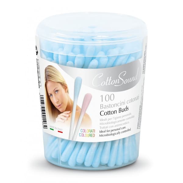 Cotton Sound Colored Cotton Swabs 200 Round Pots