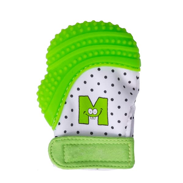 Munch Mitt Polka dots Teething Mitt Green