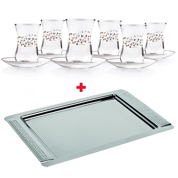 Bundle of Tea Presentation Set (Luminarc 12 Cups + OMS SS Tray)