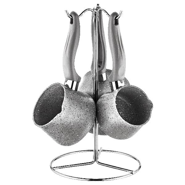 OMS Granite Coffee Pots Set of 3 with Stand Grey