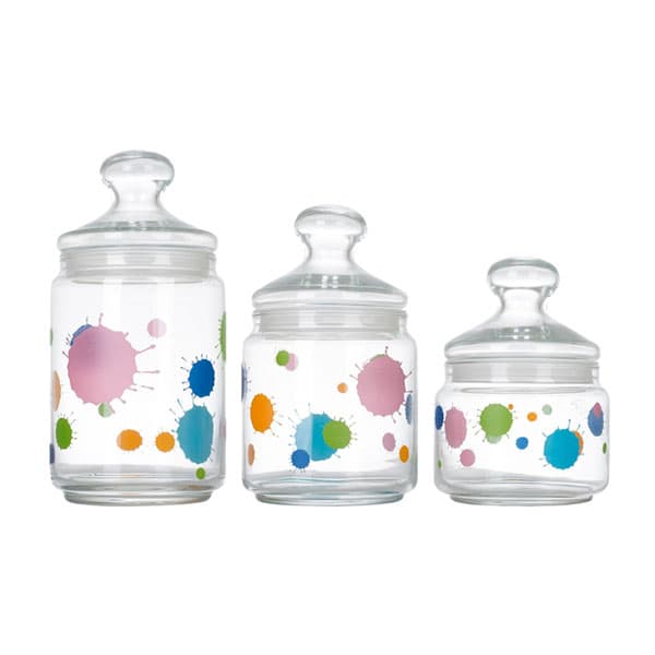 Luminarc Splash Pot Club Jars Set of 3 (0.5, 0.75, 1 L)
