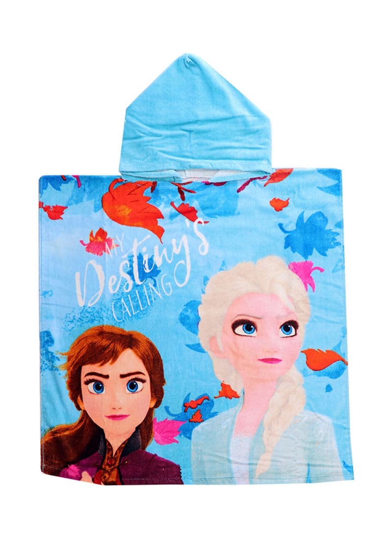 Disney Frozen Hooded Poncho Blue 60cm x 120cm For Girl