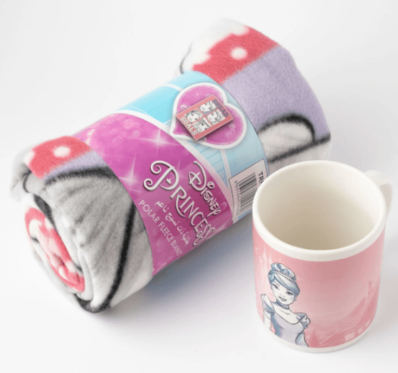 Disney Princess Polar Fleece Blanket With Mug 120 x 140 cm