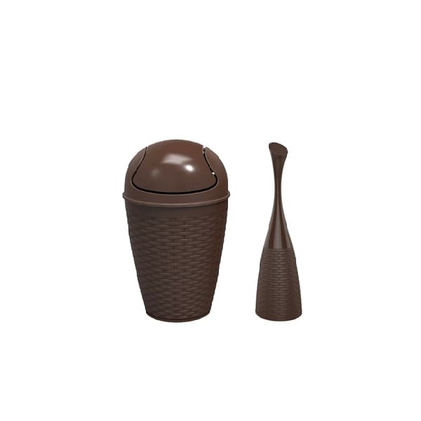 Royal Toilet Set Bin & Bath Brush (Assorted Colors)