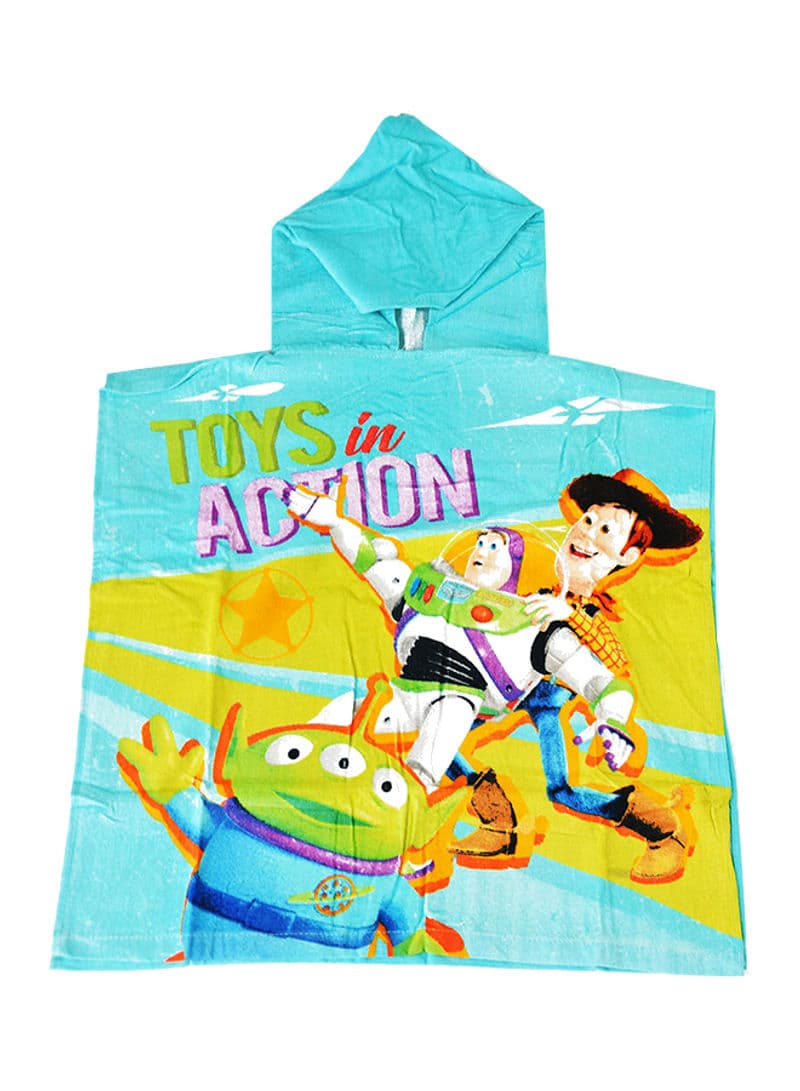 Disney Toy Story Hooded Poncho Bath Towel Blue 70 x 140 cm