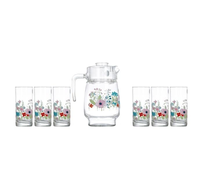 Luminarc Rose Pompon Drink Set of 7