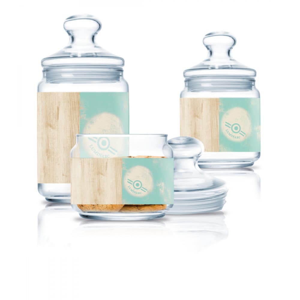 Luminarc Nordic Hevea Turquois Jars Set of 3 (1L-.75L-.5L)