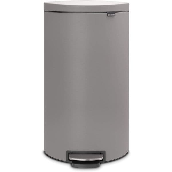 Brabantia Pedal Bin Silent 30 Ltr - Flat Back Mineral Grey