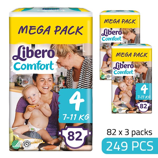 Libero Daipers Comfort 4 - 7-11 Kg Box (82 X 3=249 Pcs)