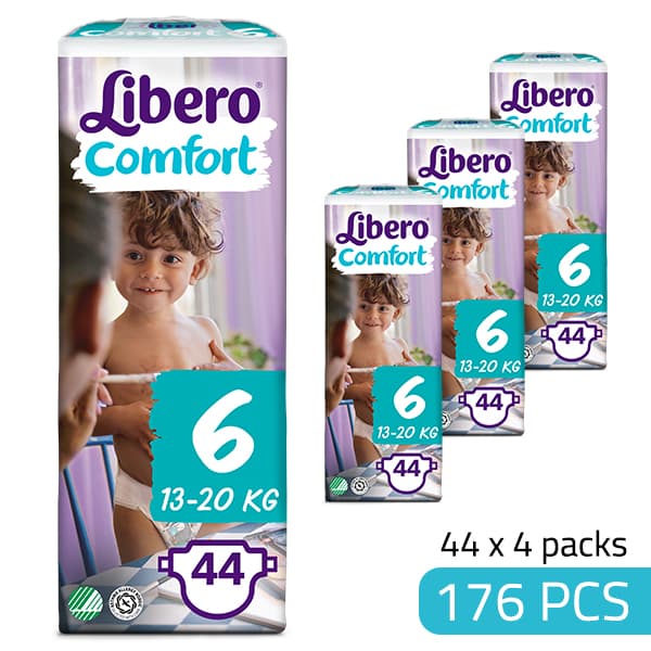 Libero Daipers Comfort 6 - 13-20 Kg Box ( 44 X 4 =176 Pcs)