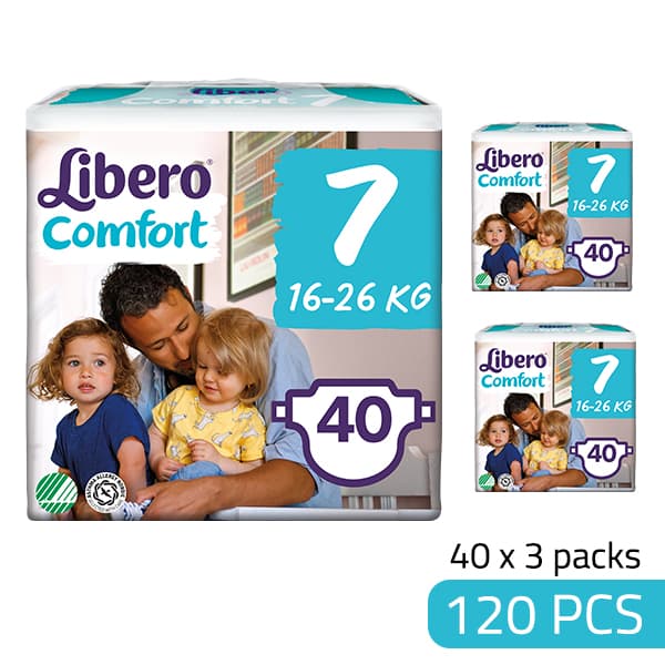 Libero Daipers Comfort 7 - 16-26 Kg Box (40 X 3 =120 Pcs)