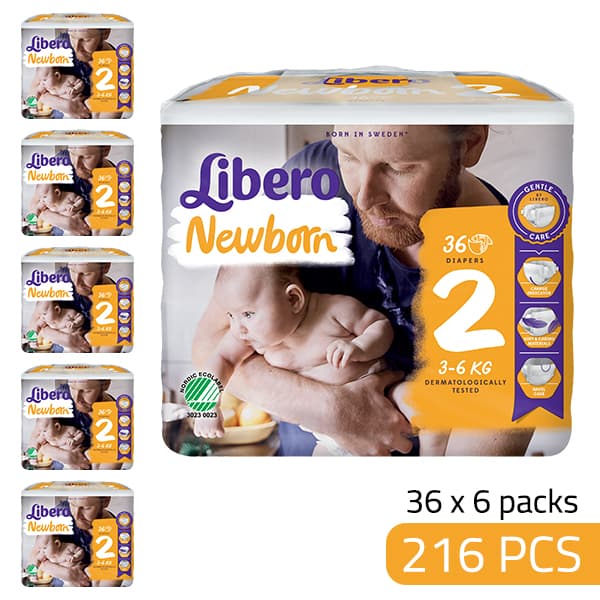Libero Daipers Comfort Newborn 2 - 3-6KG BOX (36 X 6 =216 Pcs)