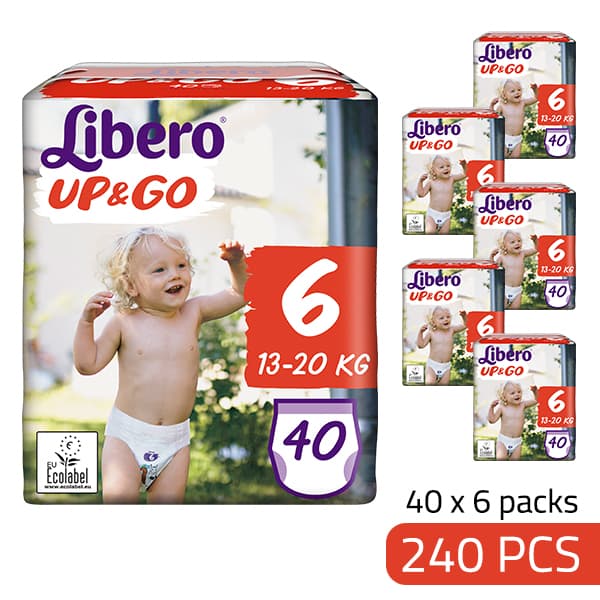 Libero Daipers Short Up & Go 6 - 13-20 Kg Box (40 X 6 =240 Pcs)