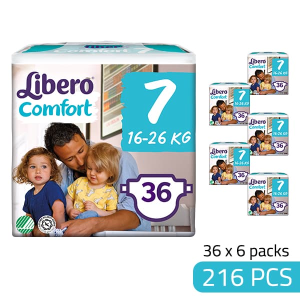 Libero Daipers Comfort 7 - 16-26 Kg Box (36 X 6 = 216 Pcs)