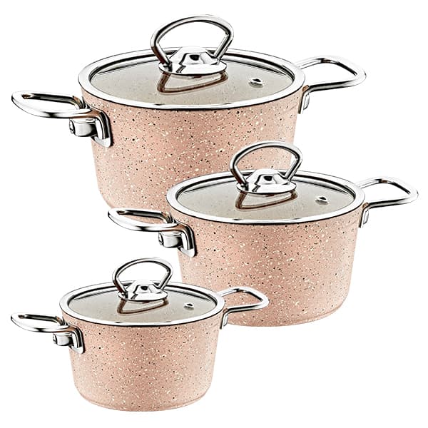 Ramadan Box - OMS Brown Mini Granite Casseroles Set of 3 - RB22