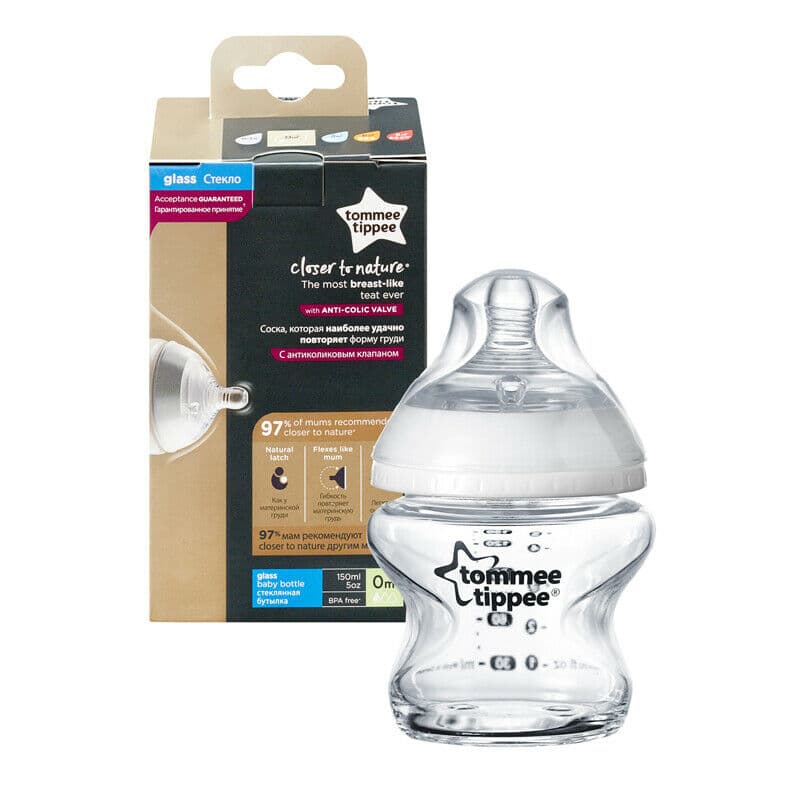 Tommee Tippee Closer to Nature Glass Bottle 1 x 150ml