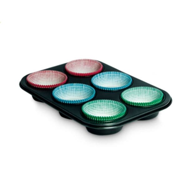 Guardini Gardenia 6 Muffins Tray + 30 Paper Bun Cases Plaque - Gardenia 18.5x27cm