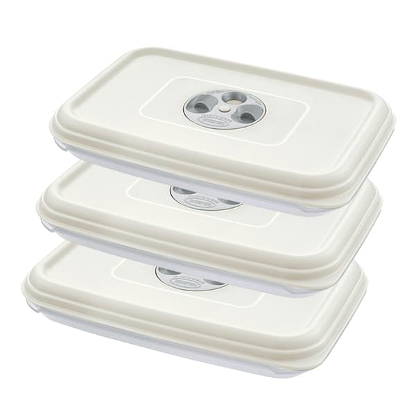 Bundle of 3 Tontarelli Fresh-Wave Rectangular Food Container 1.30L (Assorted Colors)
