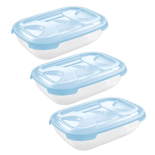 Bundle of 3 Tontarelli Nuvola Frigo Rectangular Food Container 2.00L (Assorted Colors)