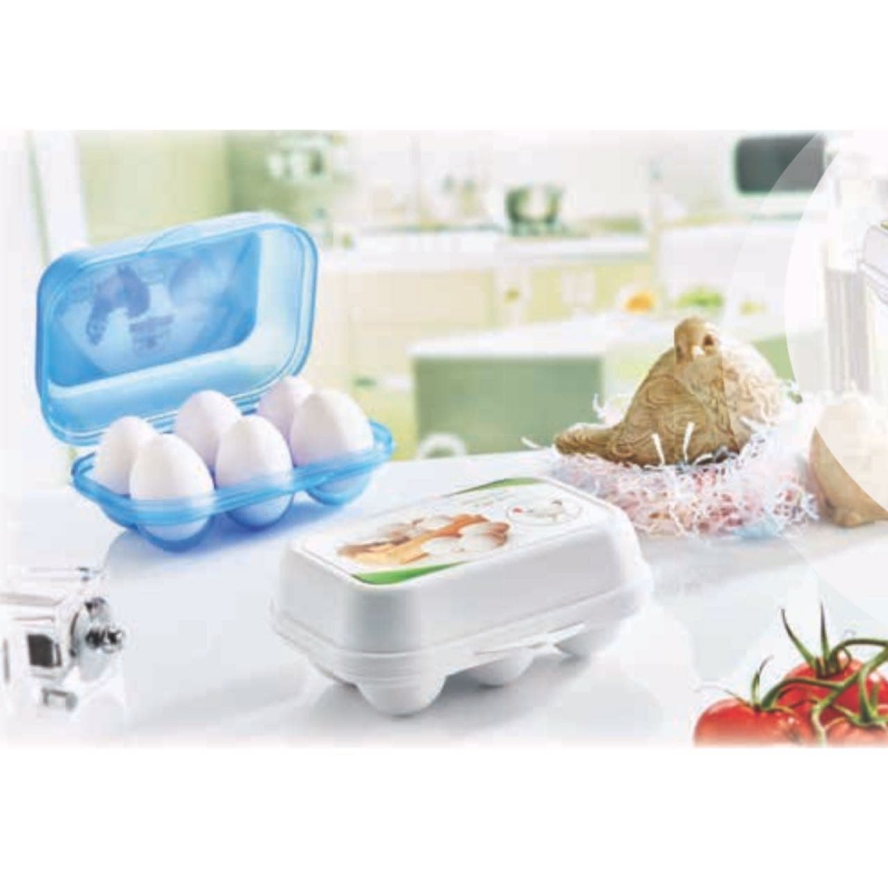 Bundle of 2 Plast Art 6 Eggs Holder Box (Assorted Colors)