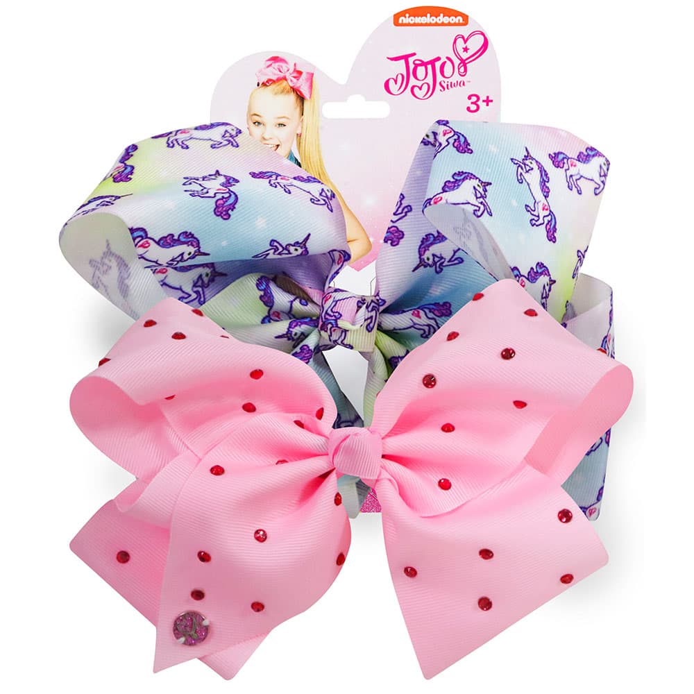 Jojo Bow Set - Unicorn/Light Pink