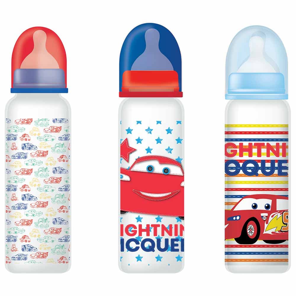 Disney Cars Feeding Bottle 260ml 0+ Months Pack of 3pcs