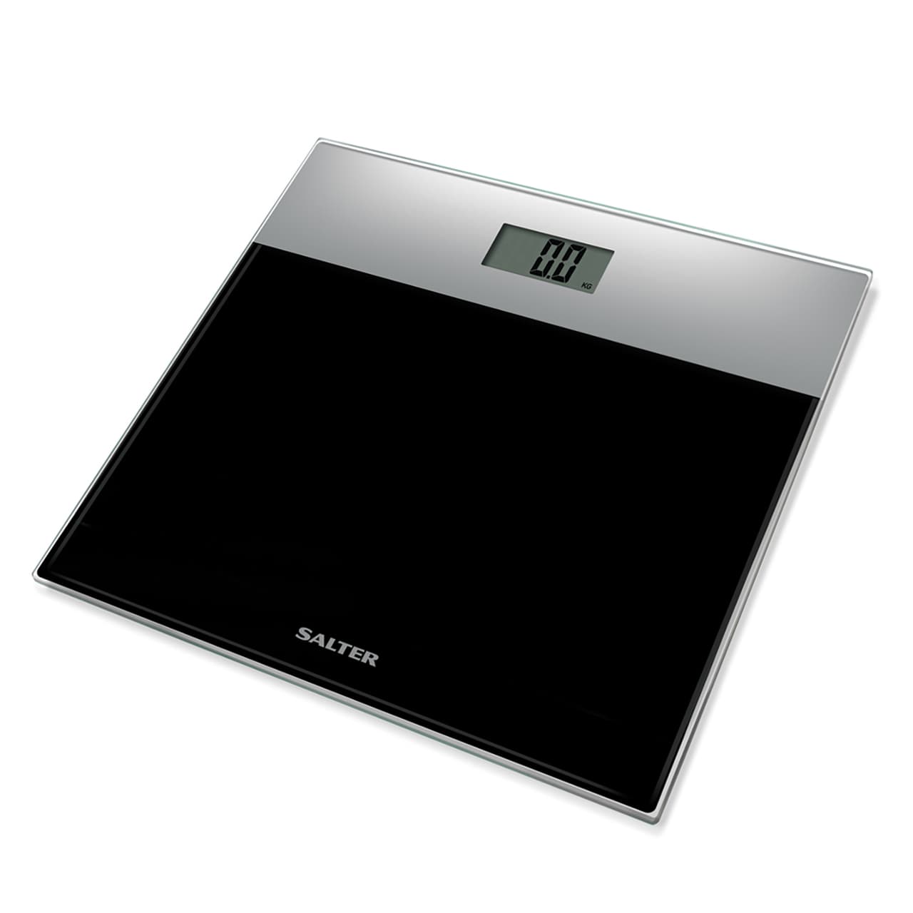 Salter Glass Electronic Bathroom Scale, Silver and Black