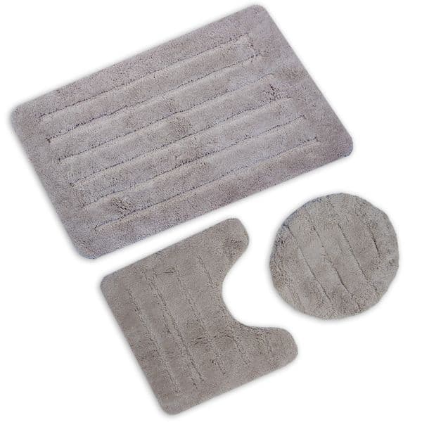 Cannon Plain Bath Mat Set 3 pcs Grey