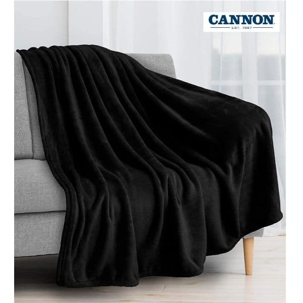 Cannon Plain Cashmere Touch Microfiber Blanket 240×220cm Black