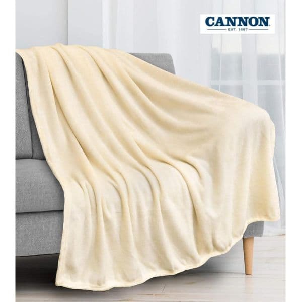 Cannon Plain Cashmere Touch Microfiber Blanket 240×220cm Cream