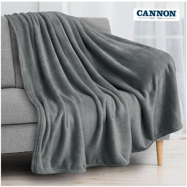 Cannon Plain Cashmere Touch Microfiber Blanket 240×220cm Grey