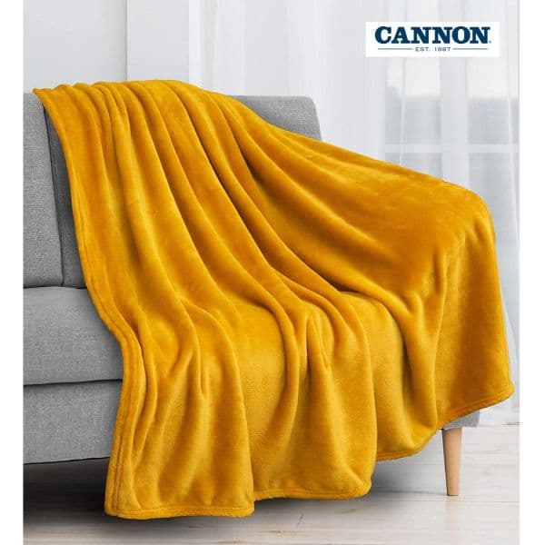 Cannon Plain Cashmere Touch Microfiber Blanket 240×220cm Mustard