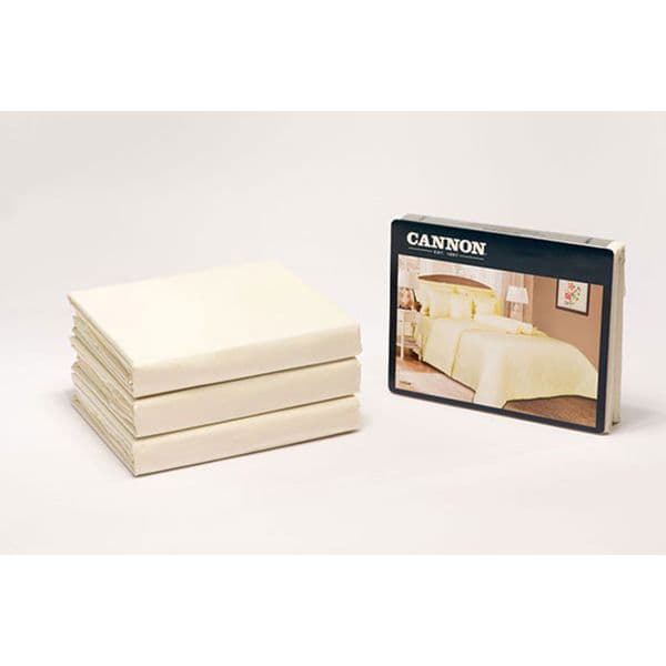 Cannon Queen Fitted Sheet 3 Pcs Cream