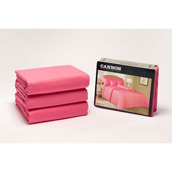 Cannon Single Plain Fitted Bed Sheet 2 pcs Pink