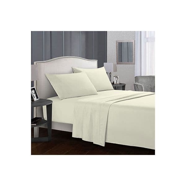 Fashion Fitted Plain Bed Sheet 100×200cm 2 pcs Cream