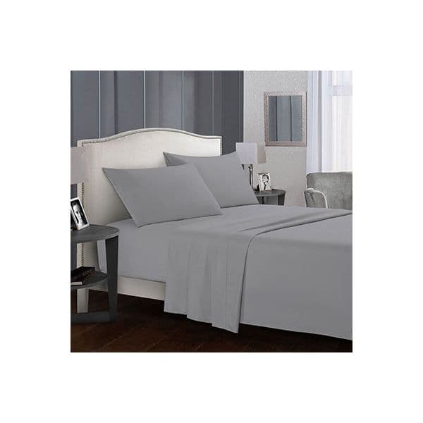 Fashion Fitted Plain Bed Sheet 100×200cm 2 pcs Grey