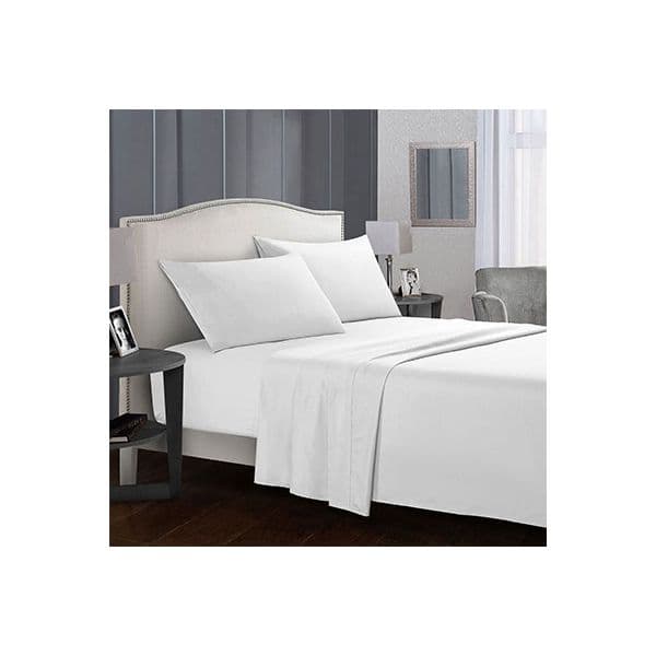 Fashion Fitted Plain Bed Sheet 100×200cm 2 pcs White