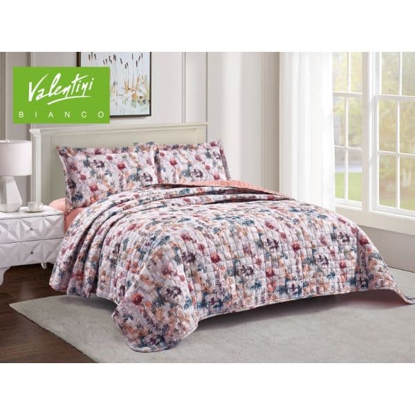 Valentini King Printed Flannel Bedspread With Bedsheet 4 pcs -TR-3092
